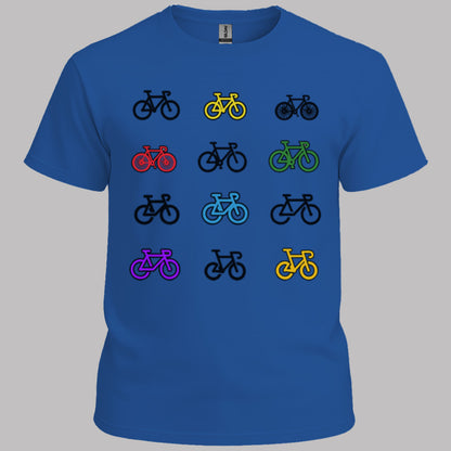 Gekleurde fietsen T‑Shirt