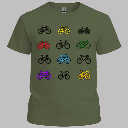 Gekleurde fietsen T‑Shirt