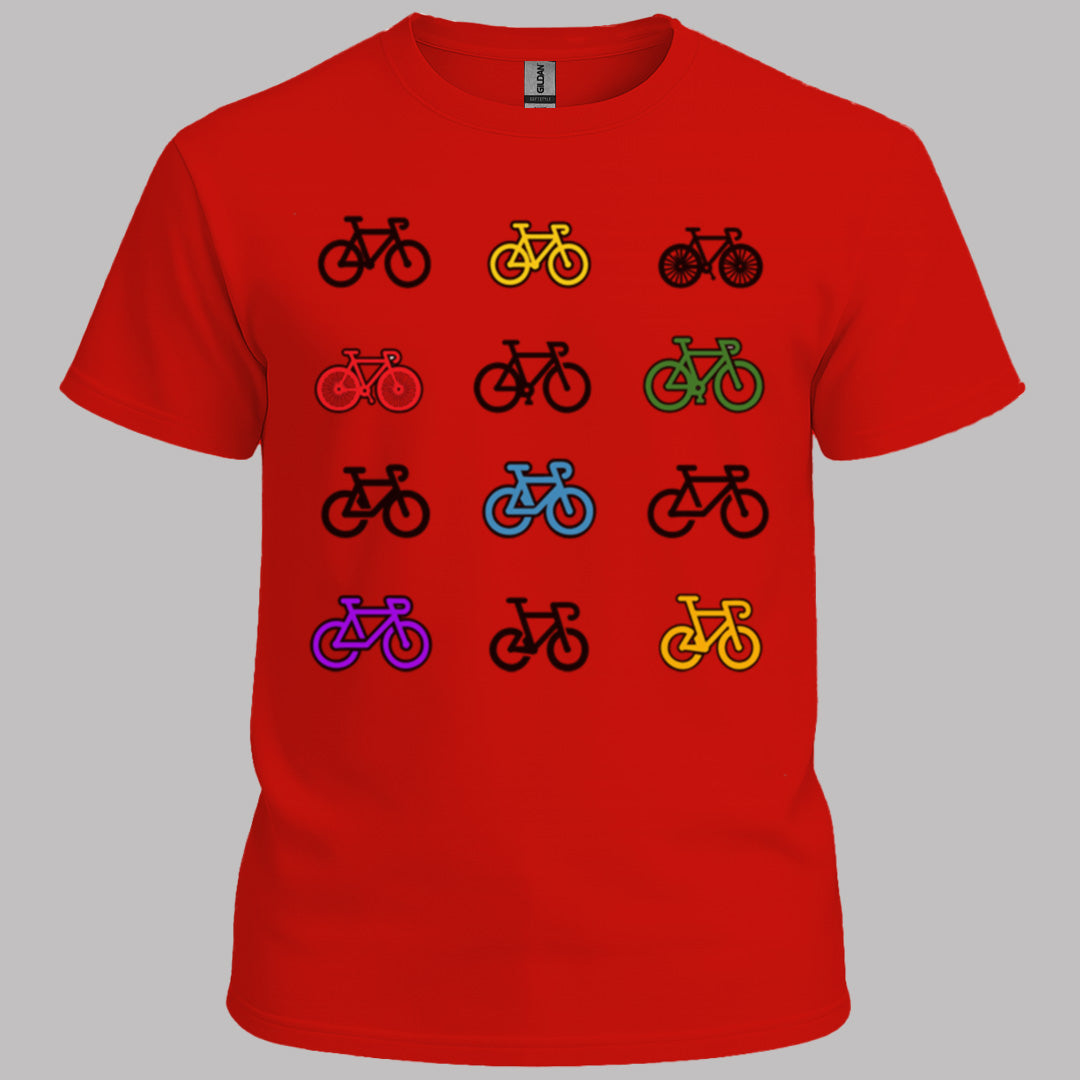Gekleurde fietsen T‑Shirt