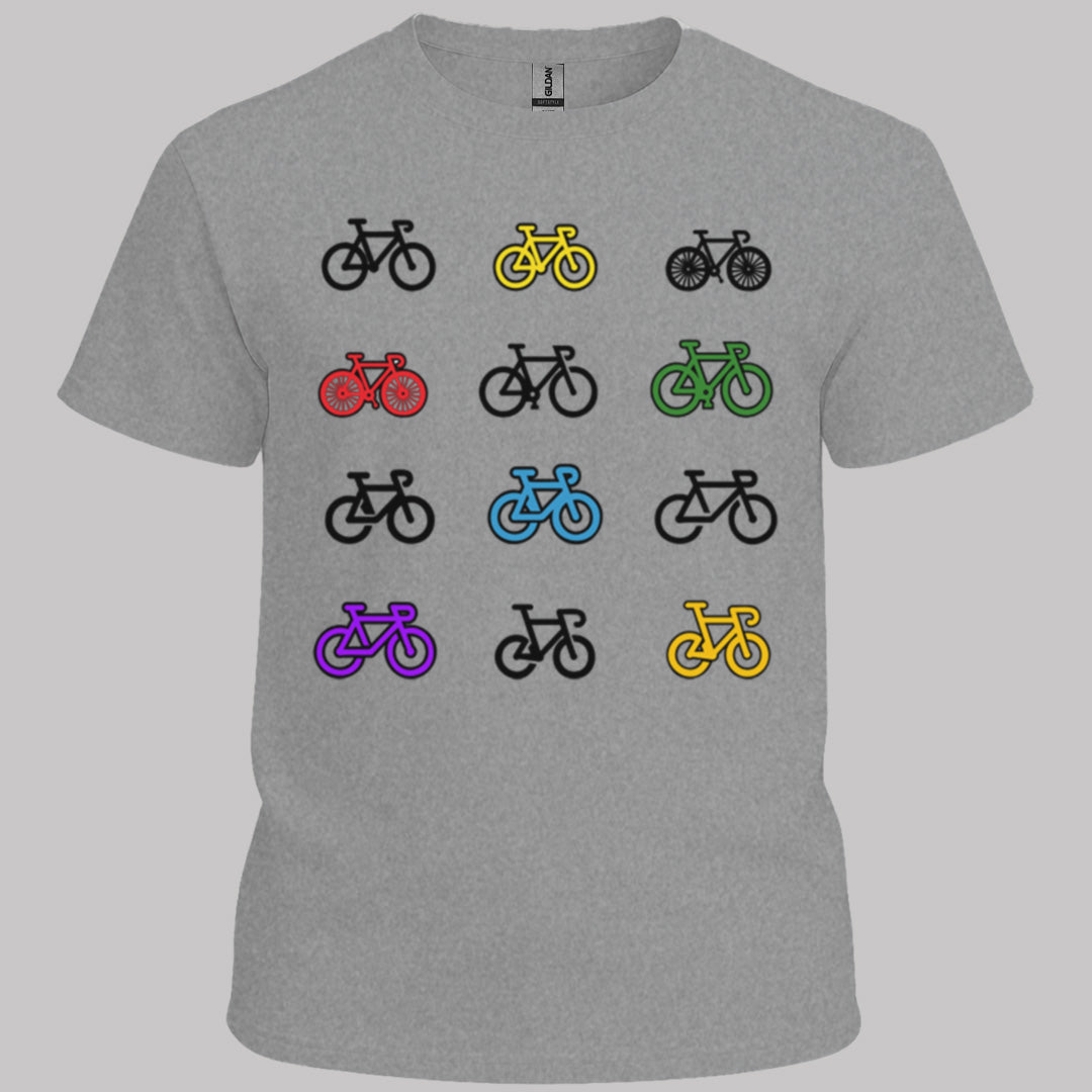 Gekleurde fietsen T‑Shirt