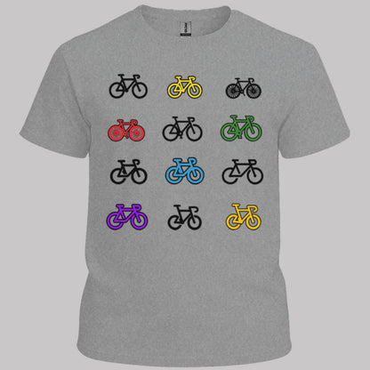 Gekleurde fietsen T‑Shirt
