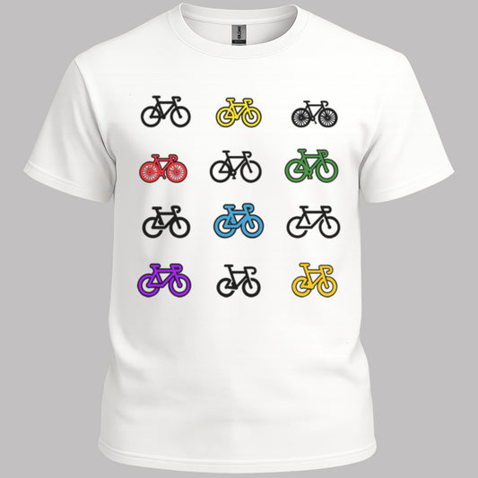 Gekleurde fietsen T‑Shirt