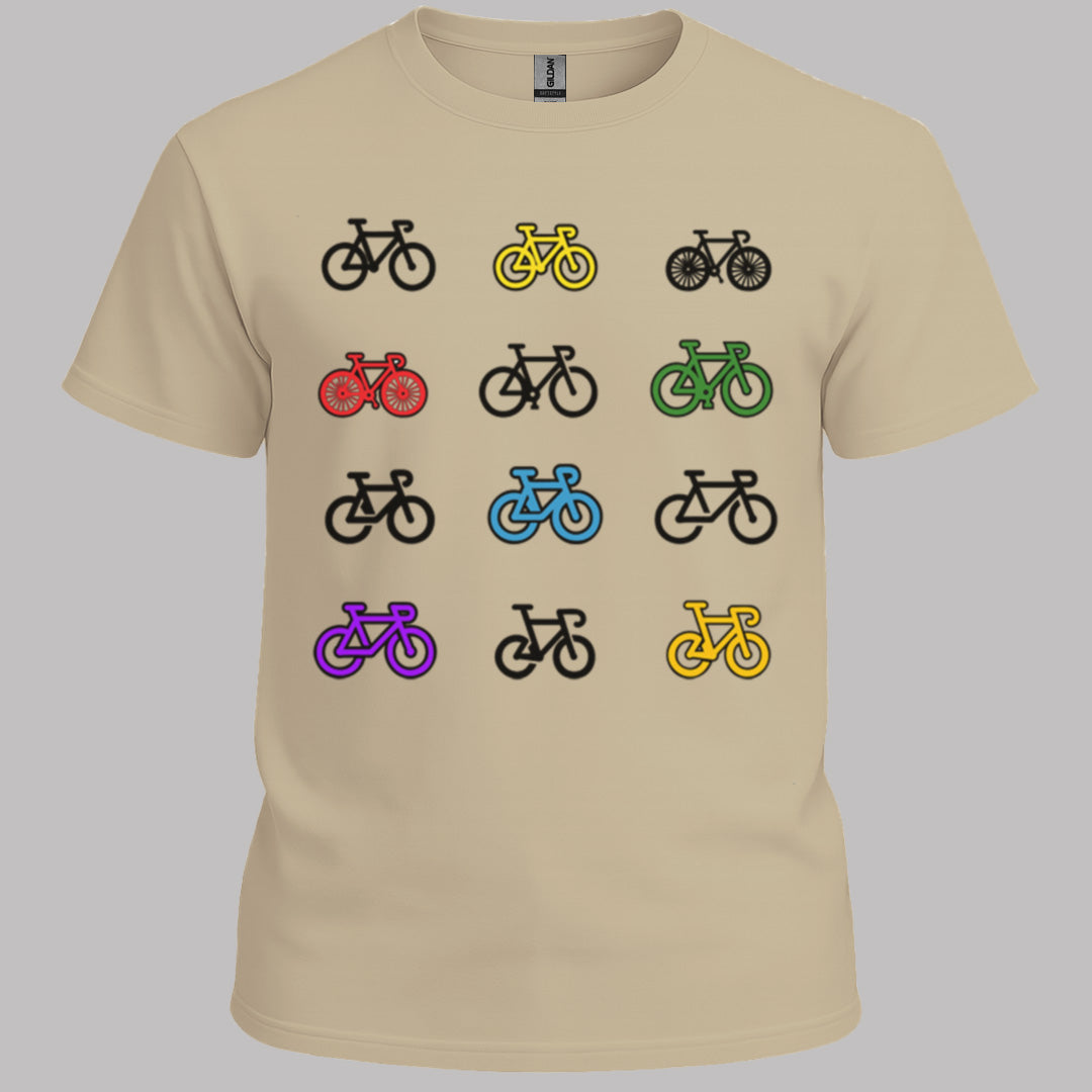 Gekleurde fietsen T‑Shirt