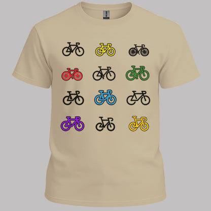 Gekleurde fietsen T‑Shirt