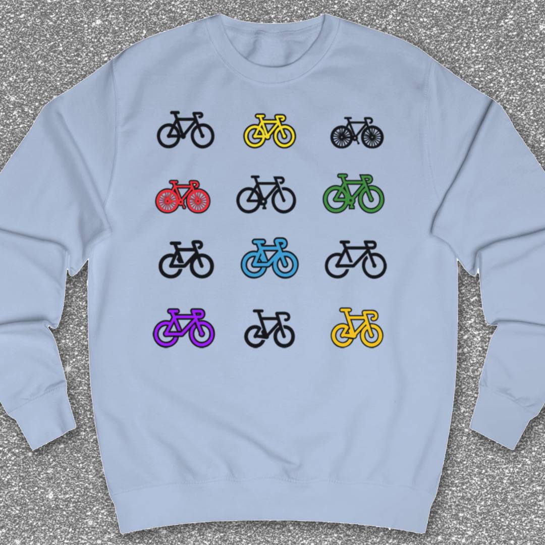 Gekleurde fietsen Sweater