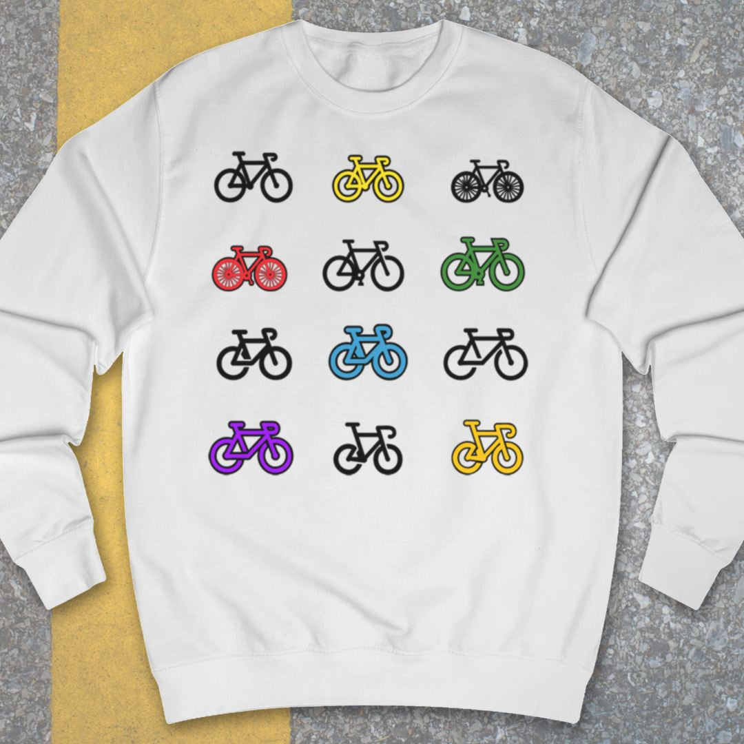 Gekleurde fietsen Sweater