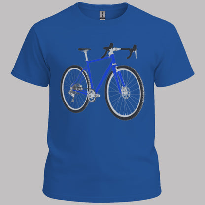 Gravelbike blauw T‑Shirt