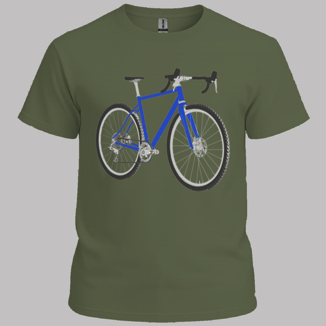 Gravelbike blauw T‑Shirt