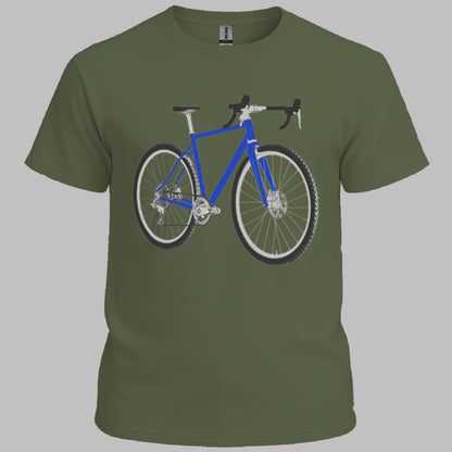 Gravelbike blauw T‑Shirt