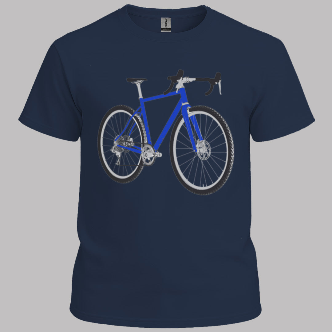 Gravelbike blauw T‑Shirt