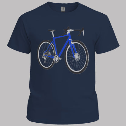 Gravelbike blauw T‑Shirt