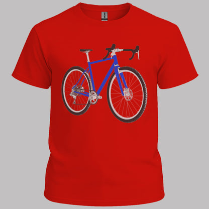 Gravelbike blauw T‑Shirt