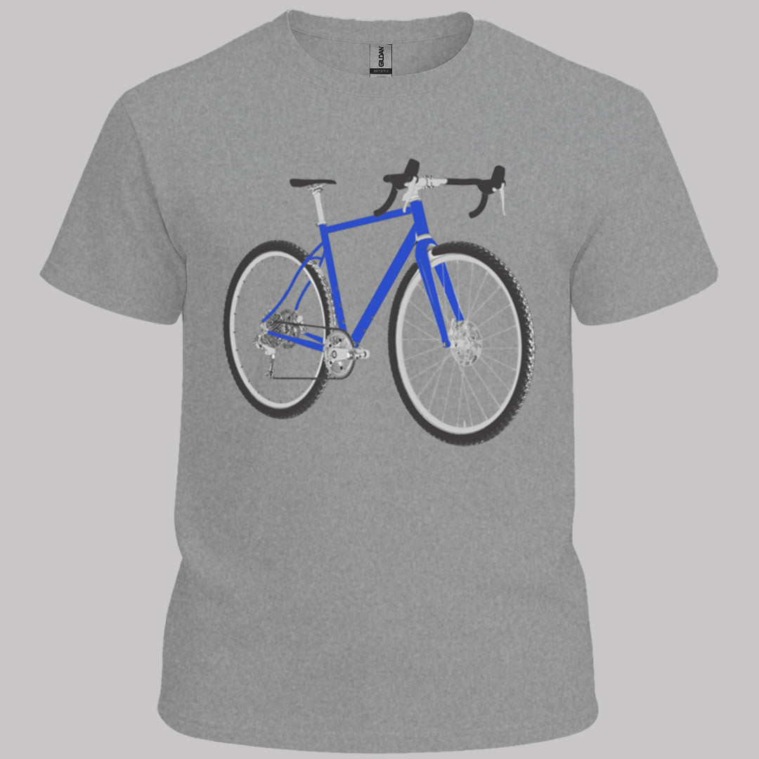 Gravelbike blauw T‑Shirt