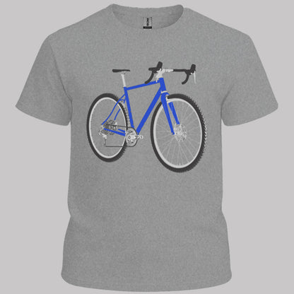 Gravelbike blauw T‑Shirt