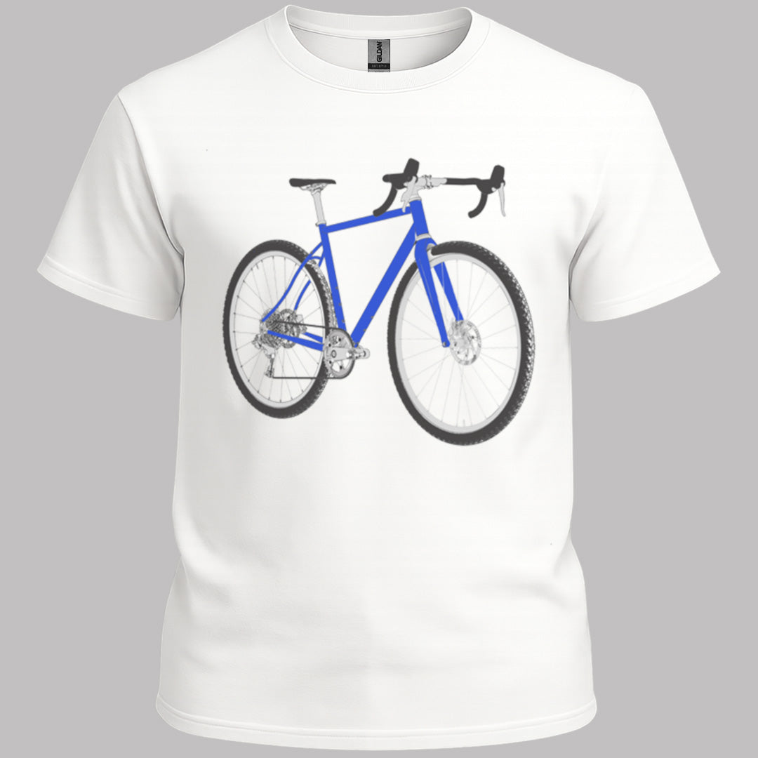Gravelbike blauw T‑Shirt