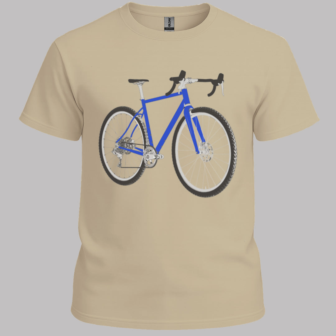 Gravelbike blauw T‑Shirt