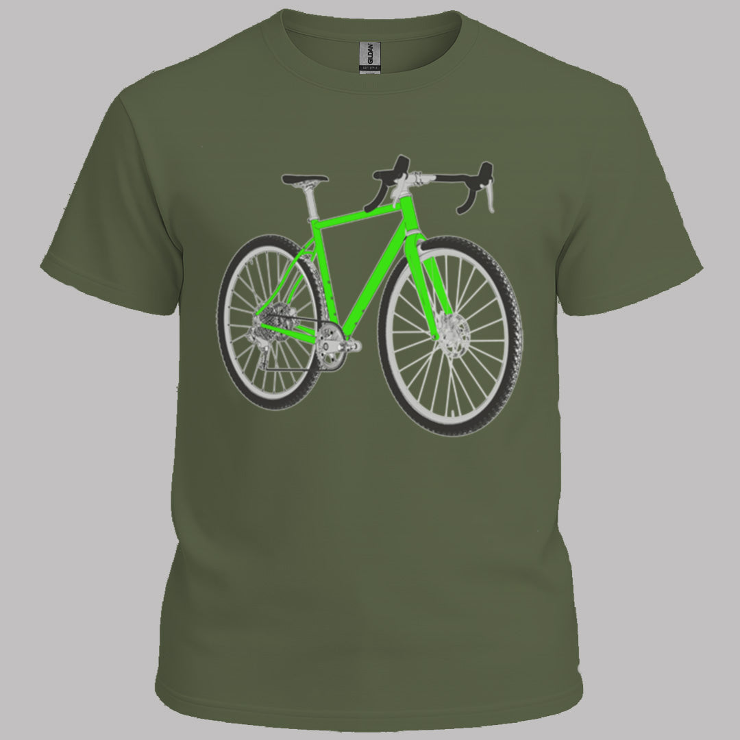 Gravelbike groen T‑Shirt