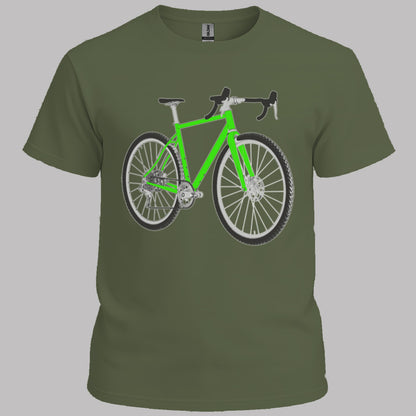 Gravelbike groen T‑Shirt
