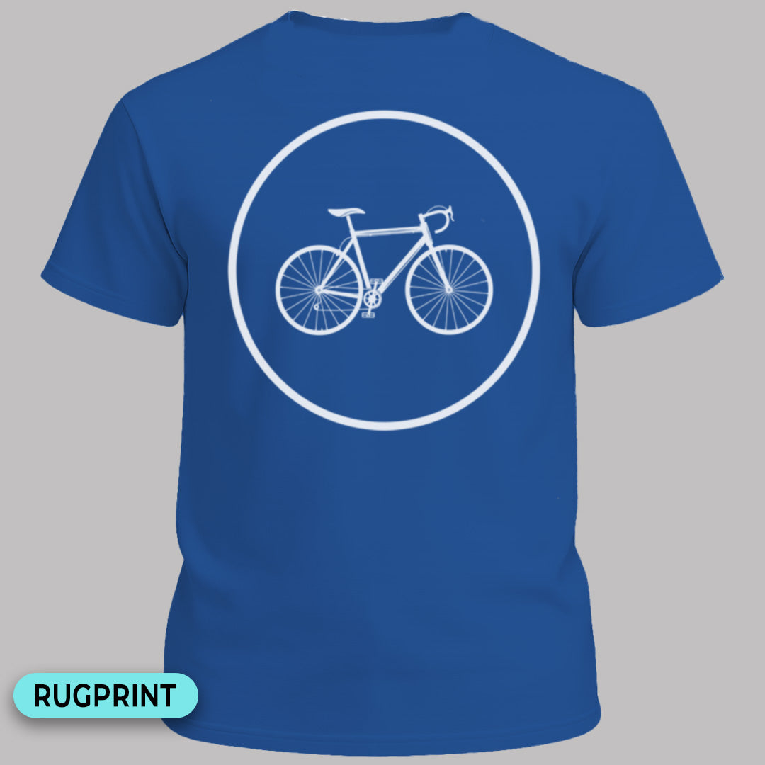 Racefietspad wit rugprint T‑Shirt
