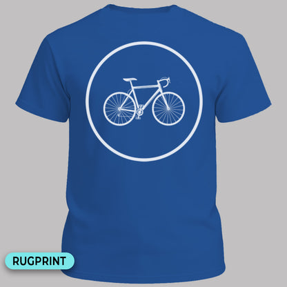 Racefietspad wit rugprint T‑Shirt