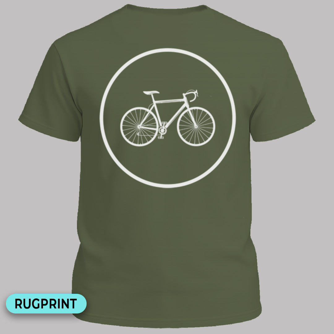 Racefietspad wit rugprint T‑Shirt