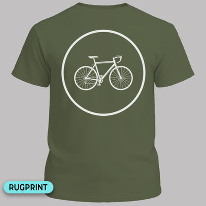 Racefietspad wit rugprint T‑Shirt