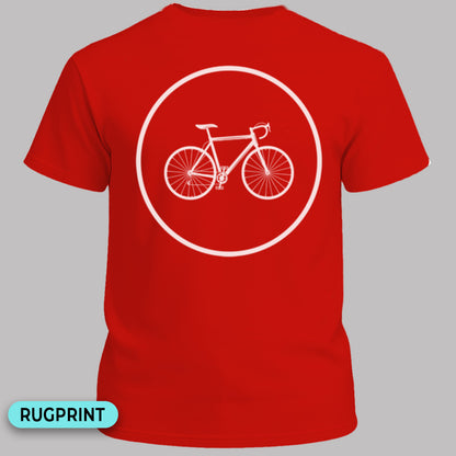 Racefietspad wit rugprint T‑Shirt