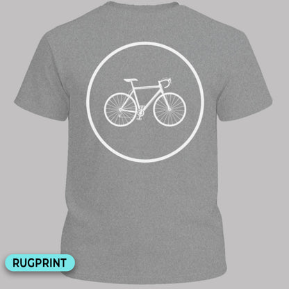 Racefietspad wit rugprint T‑Shirt