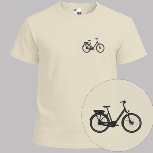 Elektrische damesfiets borstprint T-shirt