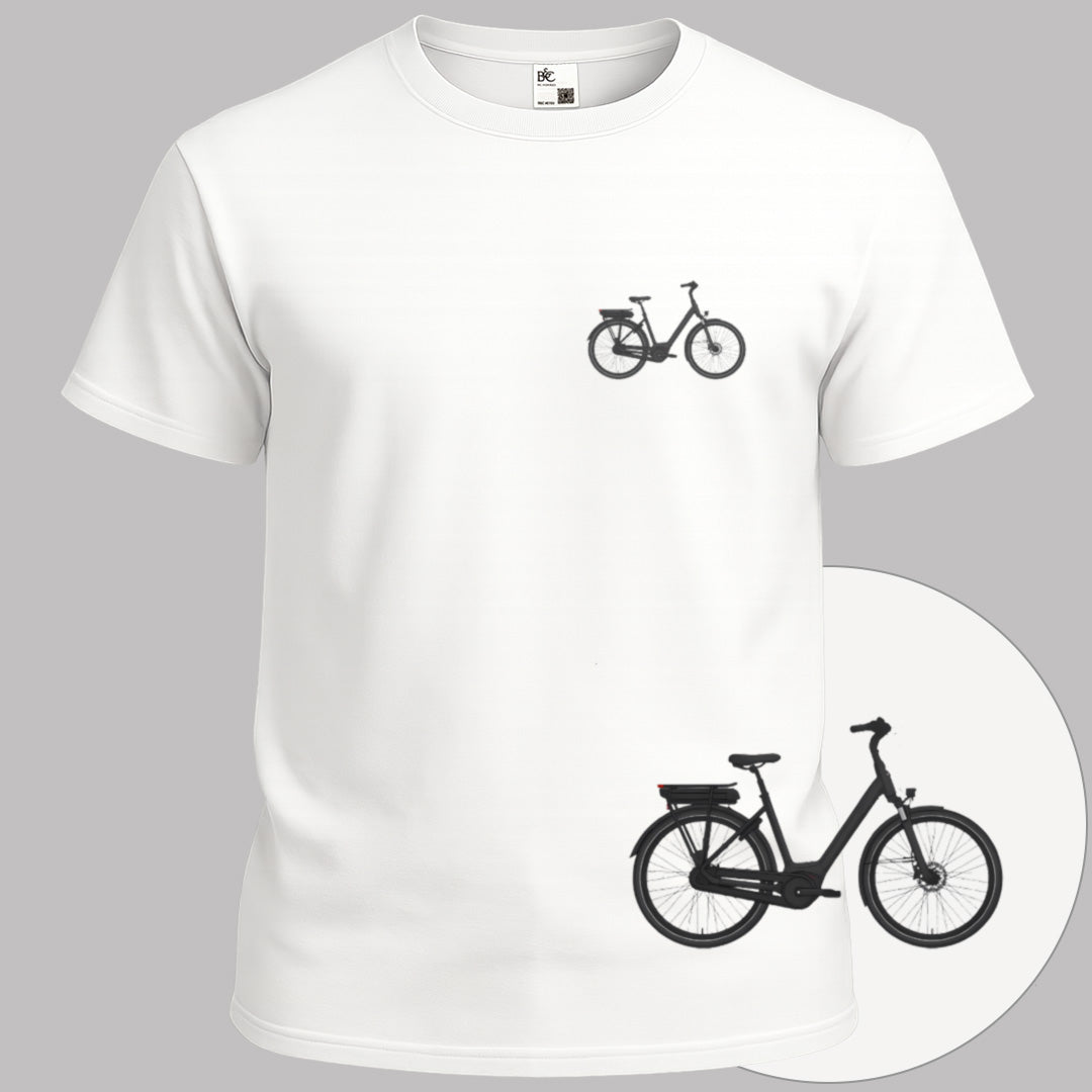 Elektrische damesfiets borstprint T-shirt