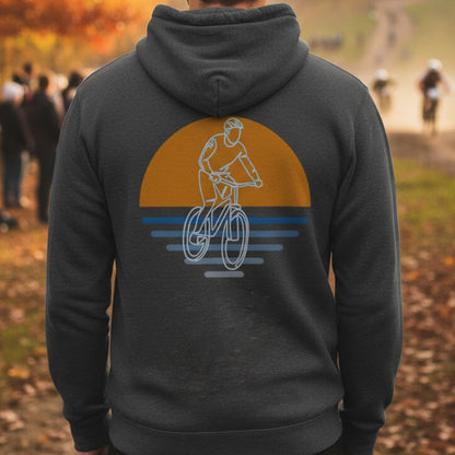 MTB zonsondergang rugprint Hoodie