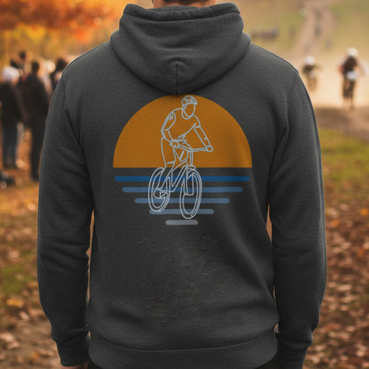 MTB zonsondergang rugprint Hoodie