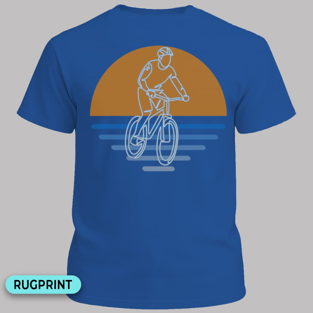 MTB zonsondergang  rugprint T‑Shirt