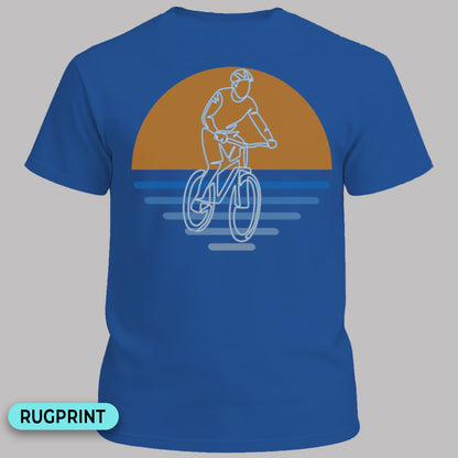 MTB zonsondergang  rugprint T‑Shirt