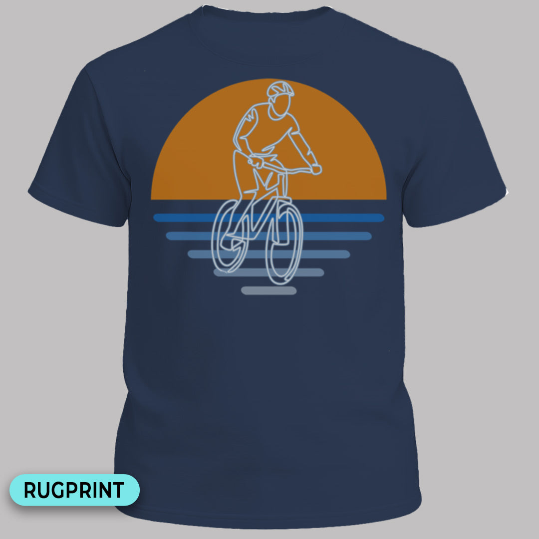 MTB zonsondergang  rugprint T‑Shirt