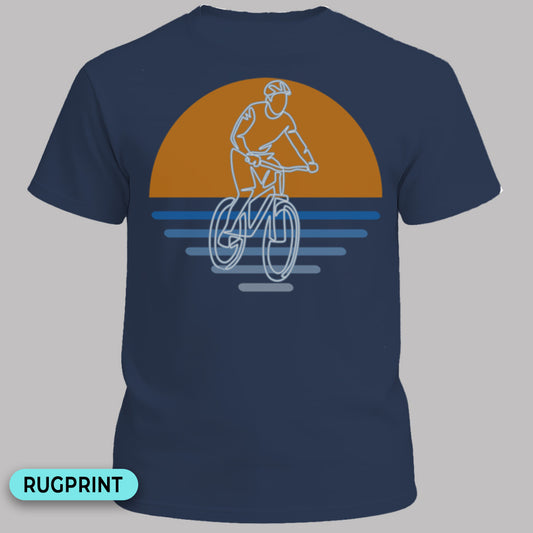 MTB zonsondergang  rugprint T‑Shirt