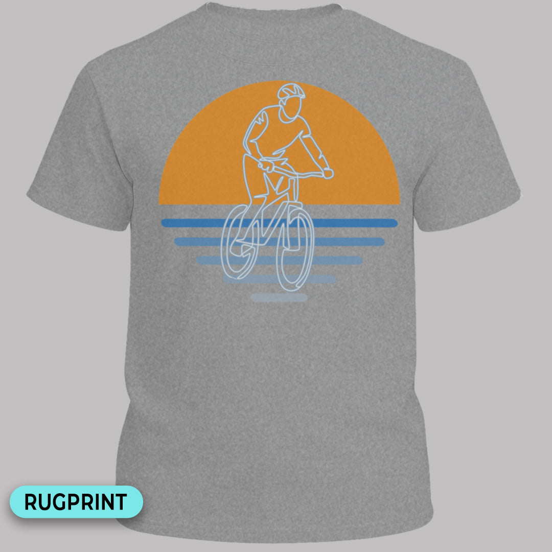 MTB zonsondergang  rugprint T‑Shirt