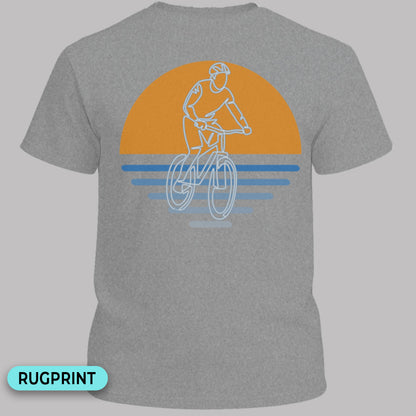MTB zonsondergang  rugprint T‑Shirt