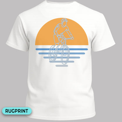 MTB zonsondergang  rugprint T‑Shirt