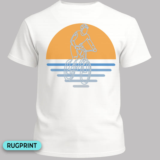 MTB zonsondergang  rugprint T‑Shirt