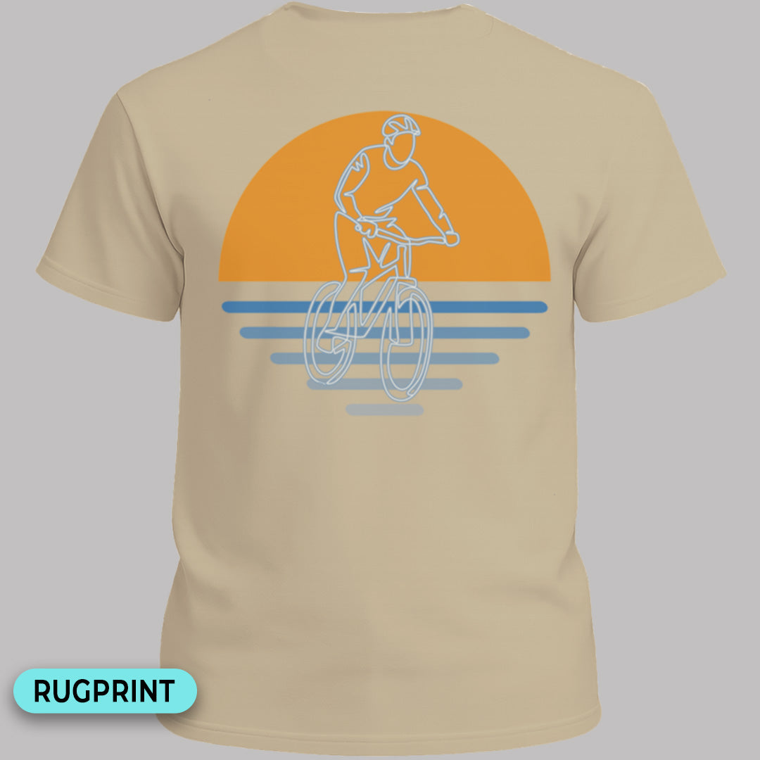 MTB zonsondergang  rugprint T‑Shirt