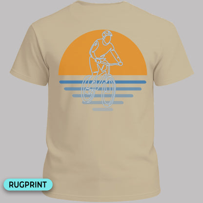 MTB zonsondergang  rugprint T‑Shirt