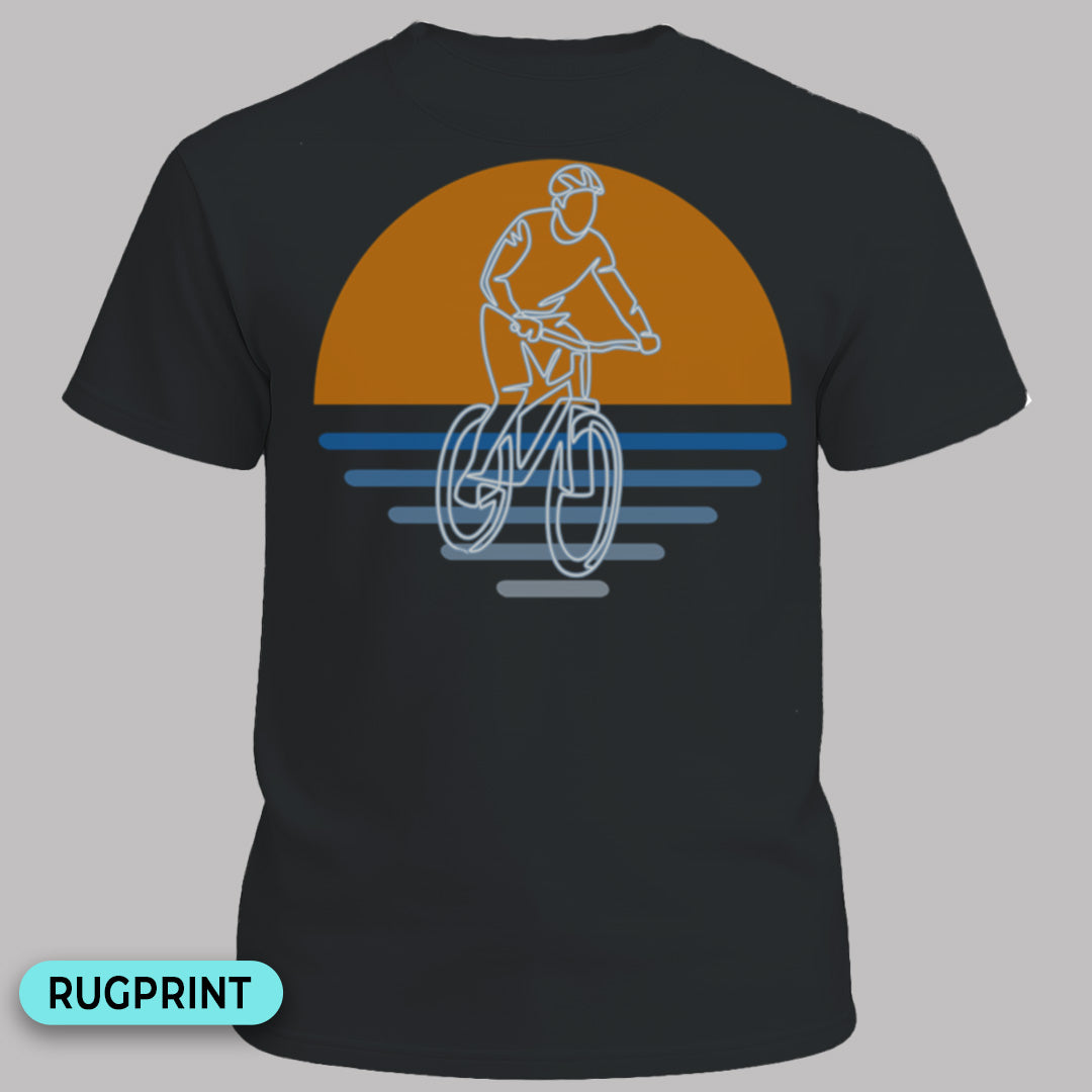 MTB zonsondergang  rugprint T‑Shirt