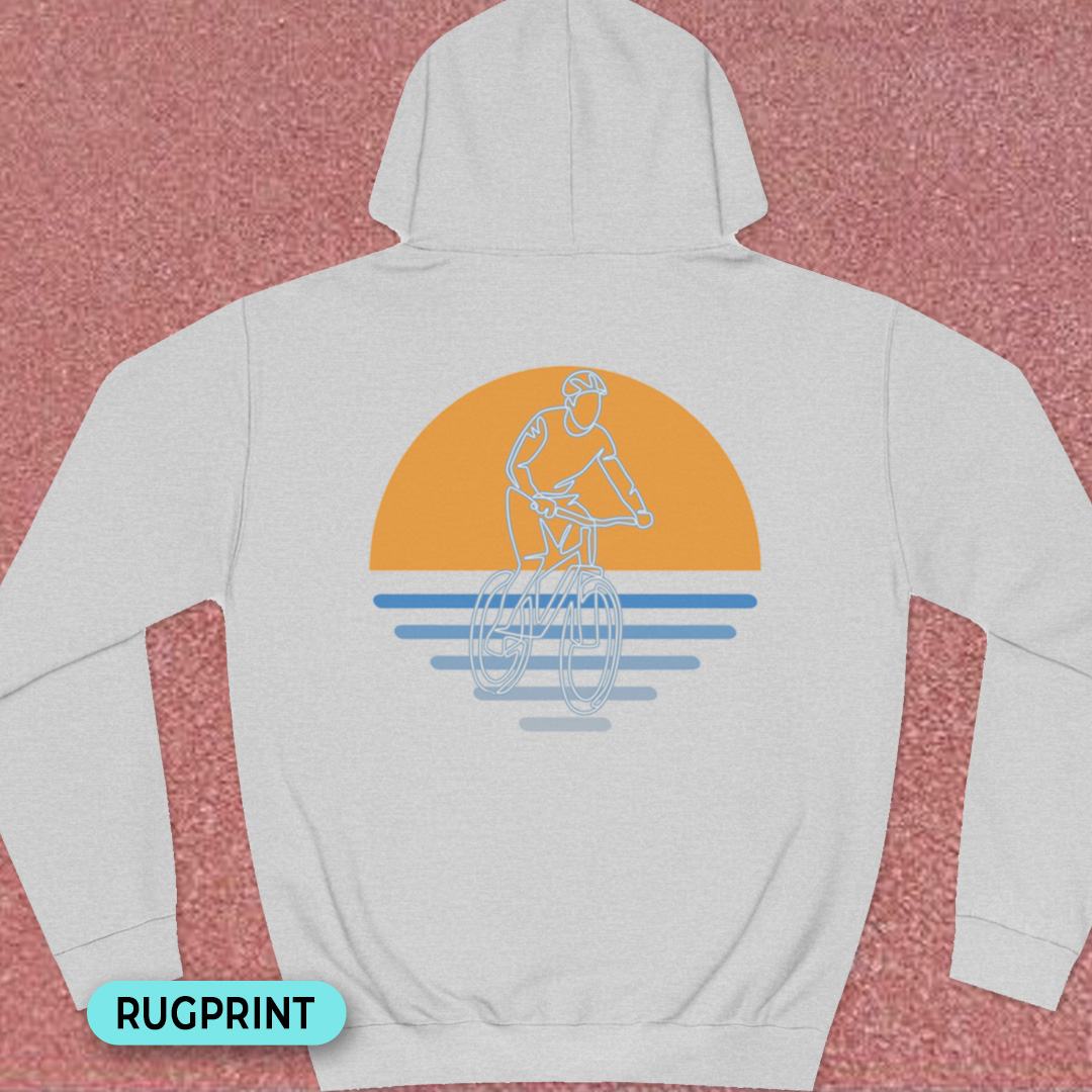 MTB zonsondergang rugprint Hoodie