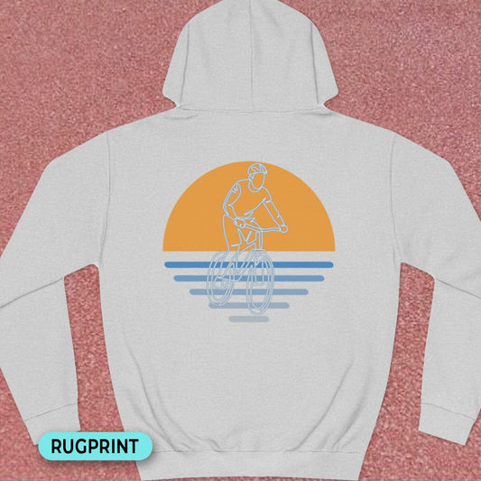 MTB zonsondergang rugprint Hoodie