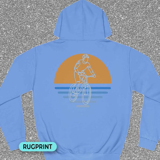 MTB zonsondergang rugprint Hoodie