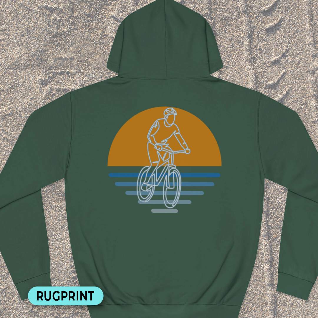 MTB zonsondergang rugprint Hoodie