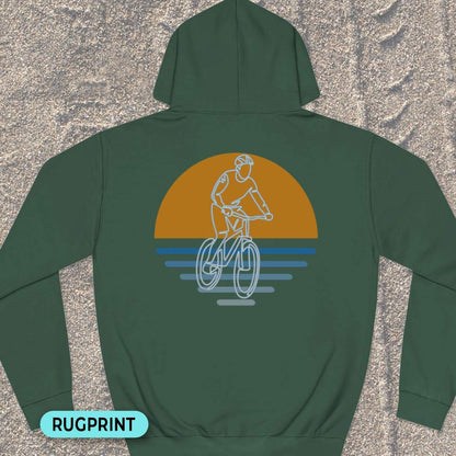 MTB zonsondergang rugprint Hoodie