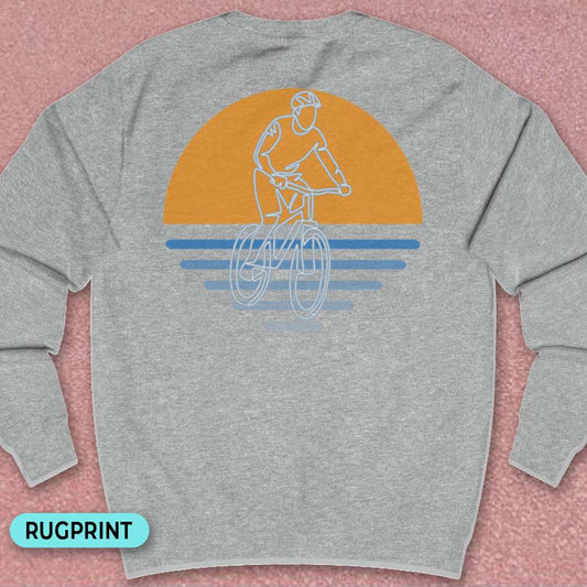 MTB zonsondergang rugprint Sweater