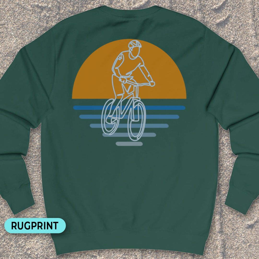 MTB zonsondergang rugprint Sweater